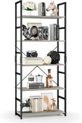 OTK 5 Tier Bookshelf, Tall Bookcase, Office Shelf Storage Organizer, Modern by OTK