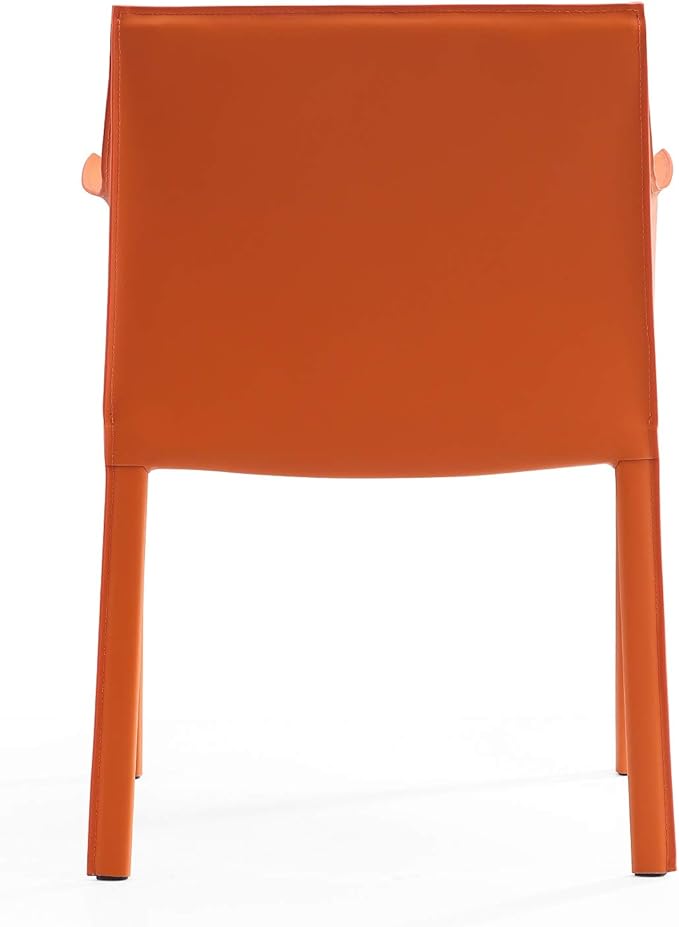 Manhattan Comfort Paris Modern Saddle Leather Dining Chairs, Metal Frame - Image 5