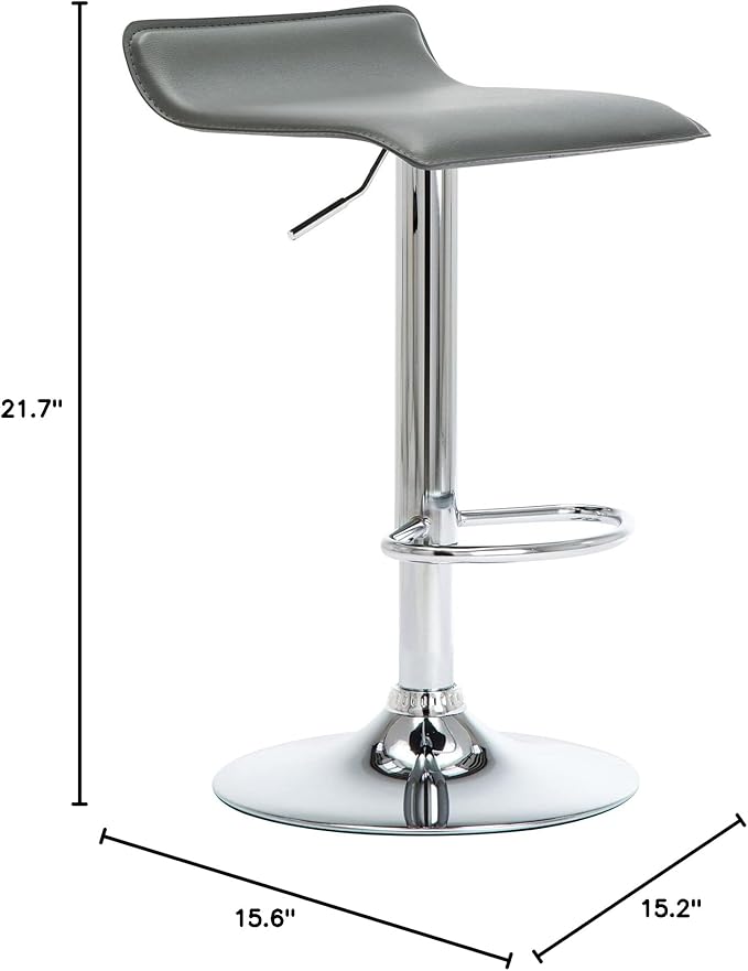 NOBPEINT Contemporary Chrome Air Lift Adjustable Swivel Bar Stool - Image 3