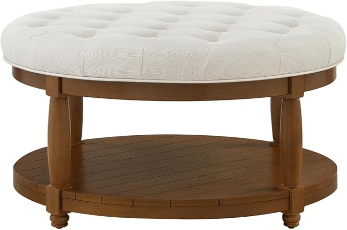 24KF Upholstered Round Coffee Table - Image 3
