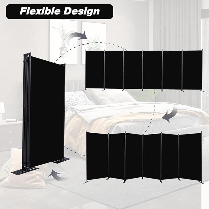 Room Divider, 6 Panel Folding Privacy Screens - Image 5