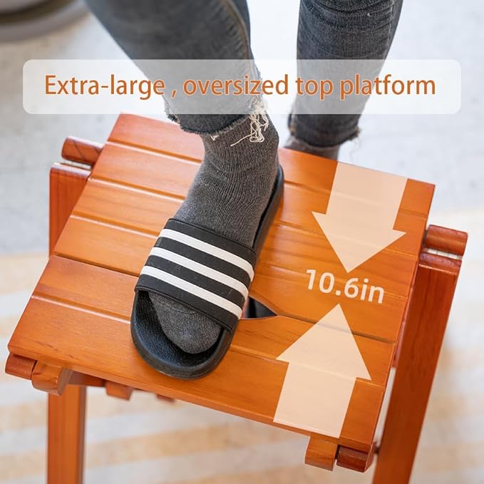 Wooden Step Stool for Adults/Folding stools Wood Step Ladder/Lightweight Step - Image 4