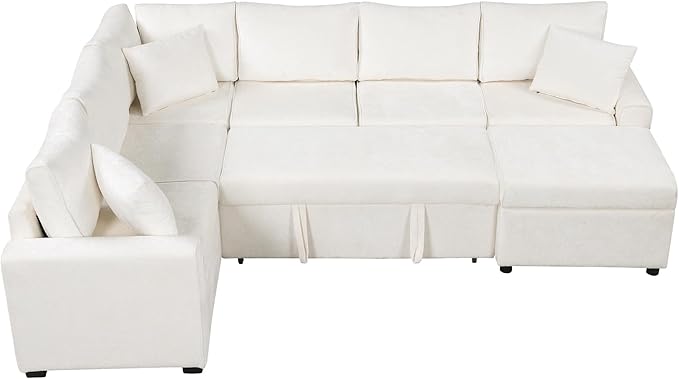 112" Luxurious Pull-out Sofa Bed Sleeper - Image 12