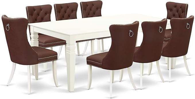 East West Furniture LGDA9-LWH-26 9 Piece Kitchen Table Set Consists of a by EastWestFurniture