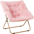 Tiita Comfy Folded Chair, Soft Faux Fur Oversized Folding Accent Chair by TiitaHome