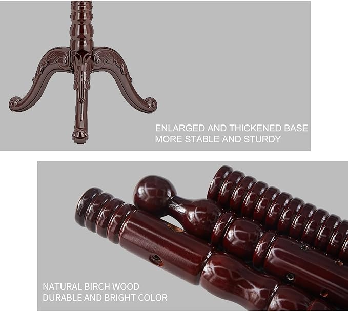 Wood Coat Rack Stand, Classic Wooden Coat Rack Freestanding - Image 3