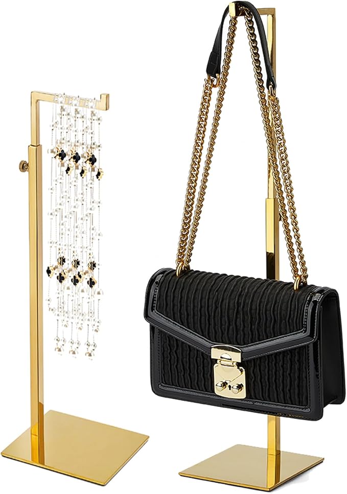 Gold Purse Display Stand, 2 Pack Handbag Display Stand Adjustable Height - Image 9