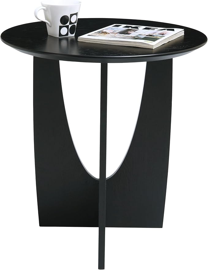 Get Set Style Round End Table Accent Side Table Circle Wood Corner Table Small - Image 4