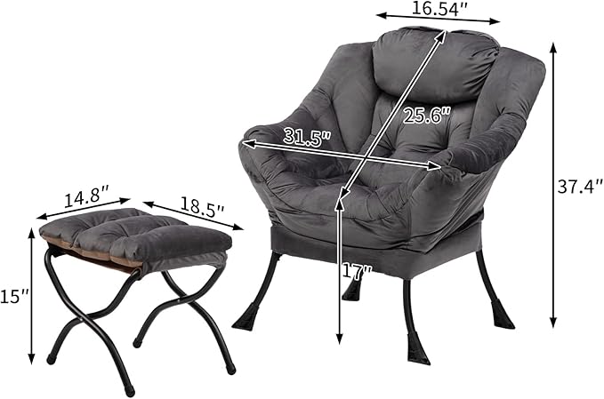 HollyHOME Fabric Lazy Chair - Image 3