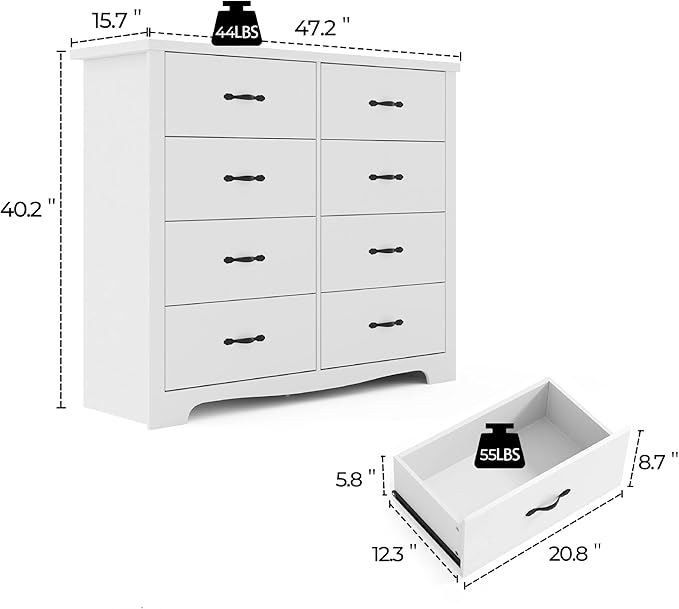 LINSY HOME 8 Drawers Dresser for Bedroom, Living Room - Image 2