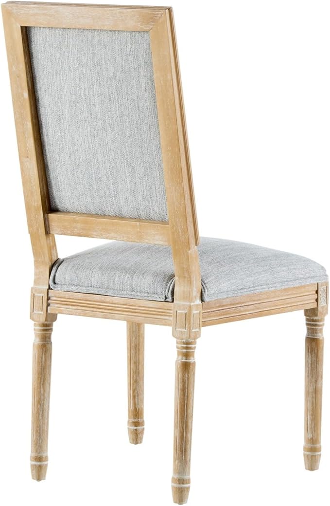 Merax Upholstered Solid Wood Dining Chairs Set of 2, French Country Style - Image 6
