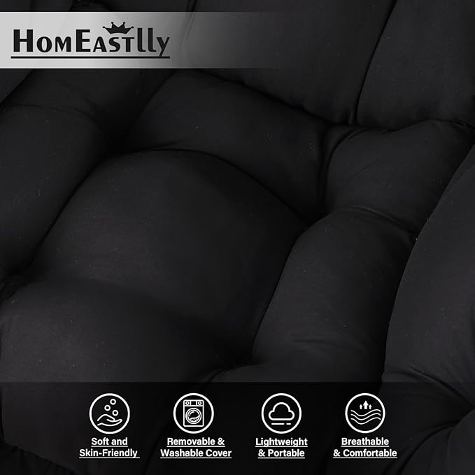 Lazy Chair with Ottoman, Large Modern Lounge Accent Chair with Armrests and - Image 6