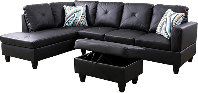 L Shaped Sectional Couch with Otttoman, Apartments - Image 5
