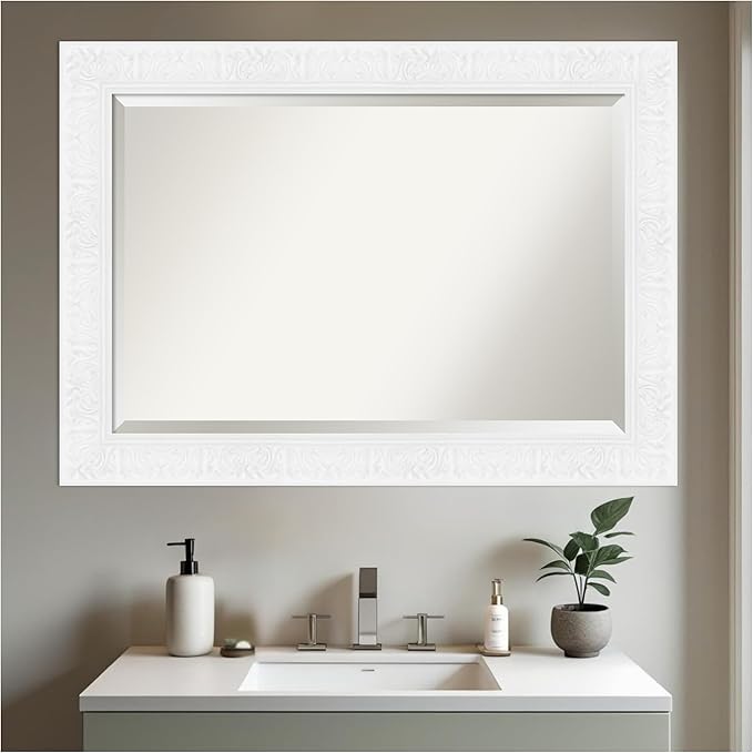 Amanti Art White Bathroom Mirror - Image 6