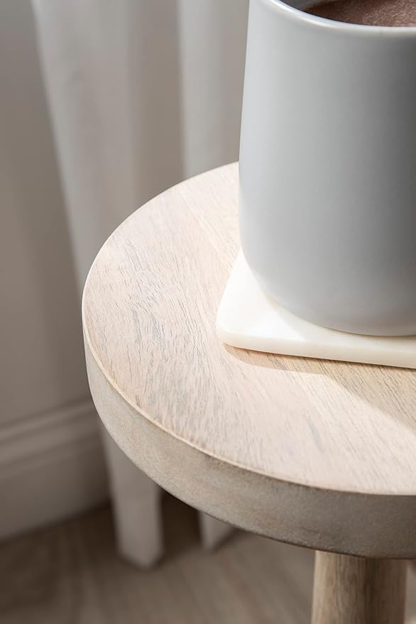 Kate and Laurel Wegner Coastal Wooden Round Drink Table, 8 x 23, Elegant and - Image 8