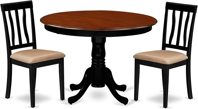 East West Furniture HLAN3-BCH-C 3 Piece Modern Dining Table Set Contains a by EastWestFurniture