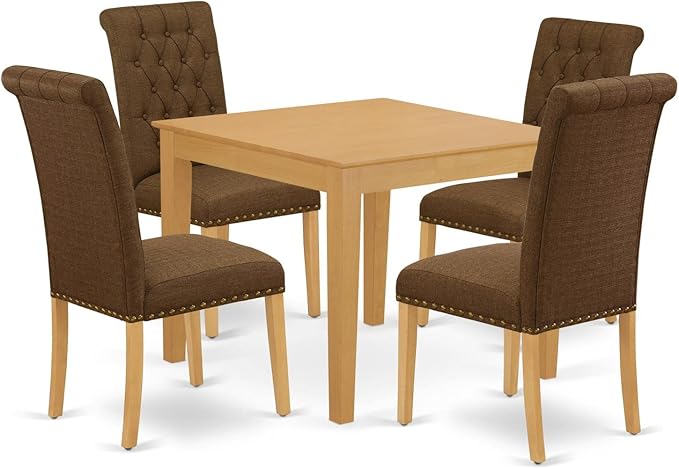 East West Furniture OXBR5-OAK-18 5 Piece Dining Room Furniture Set Includes a by EastWestFurniture