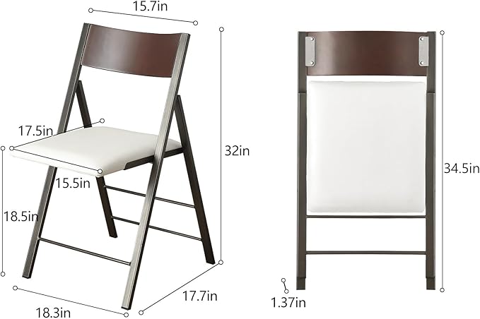 Folding Chairs with Cushion 2 Pack - Image 3