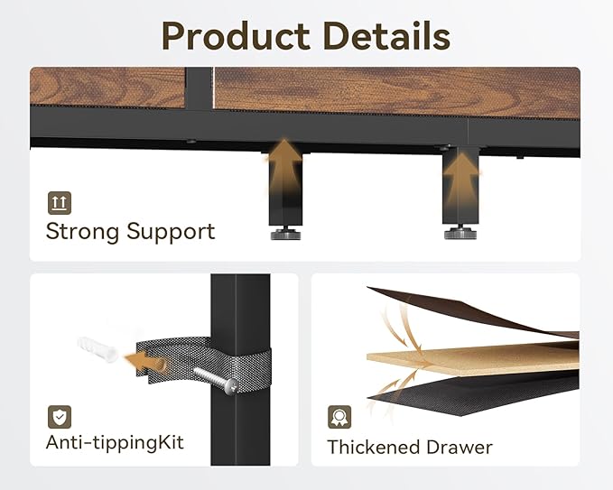 Casaottima 71" TV Stands for 43, 55 Inch TV Entertainment Center - Image 8