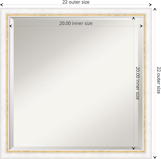Amanti Art White Bathroom Mirror - Image 4