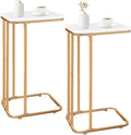 C Shaped End Table Set of 2, 27 Inches High Small Side Table by KJGKKHOME
