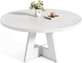 LITTLE TREE Round Dining Table for 4-6 People, 47 Inches White Circle Dinner by LITTLETREE