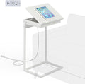 C Shaped End Table with Charging Station, 45° Tiltable Adjustable Flip Top Side by Unknown