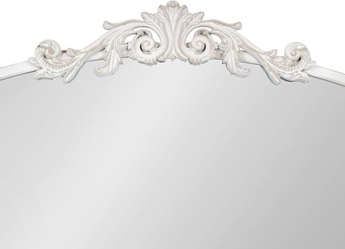 Kate and Laurel Arendahl Ornate Traditional Arched Mirror; 36 x 29; White; - Image 6