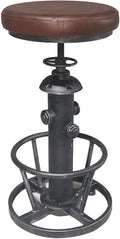 Topower Antique Industrial Round Bottom Adjustable Height Cafe Coffee Retro by Topower