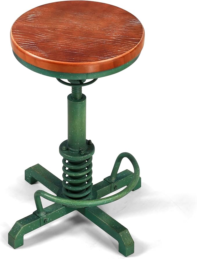 LOKKHAN American Antique Steampunk Bar Stool 24.41"-28.35" Vintage Industrial - Image 5