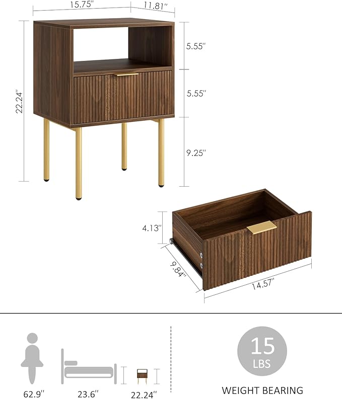 Nightstand, Small Bedside Table - Image 2