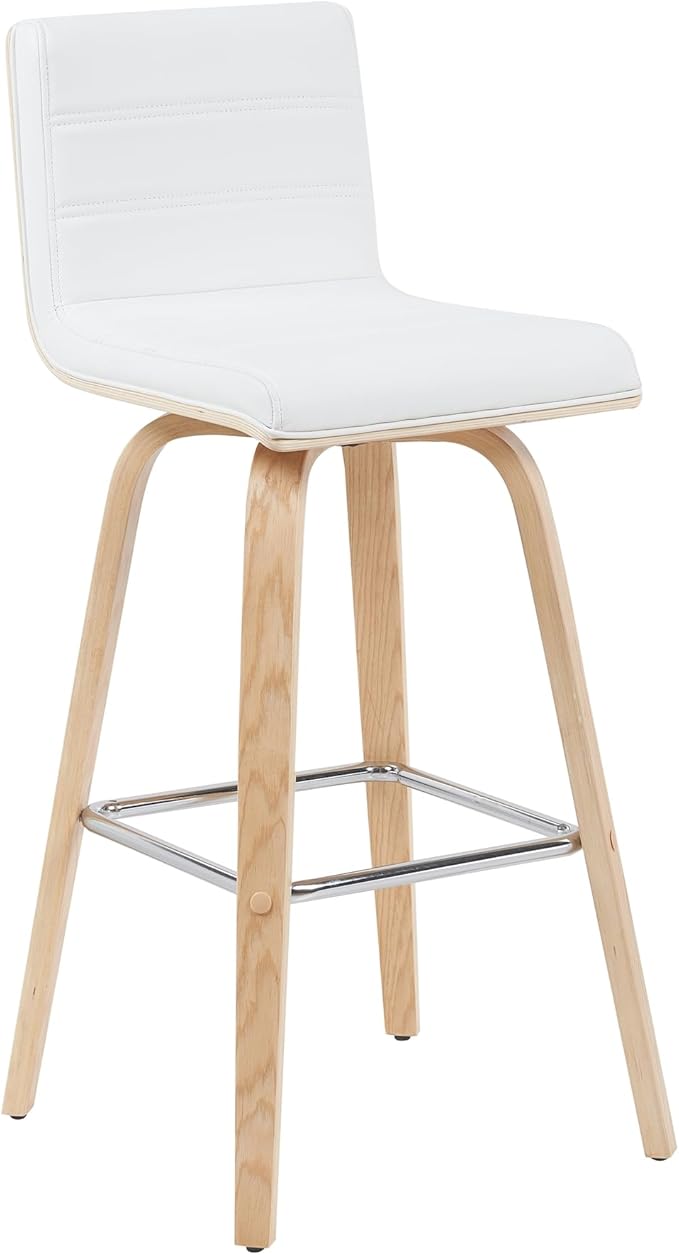 Armen Living Vienna Modern Swivel 30" Bar Height Barstool - Image 2
