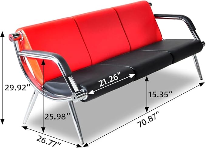 wonline 3 Seat Waiting Room Chair - Image 3