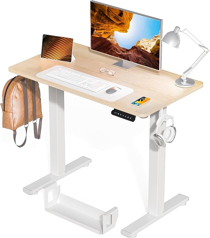 Kingant Standing Desk Height Adjustable Small Electric Stand Up Desks by KINGANT