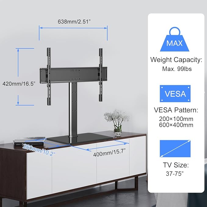Suptek Reinforced Universal TV Stand - Image 4