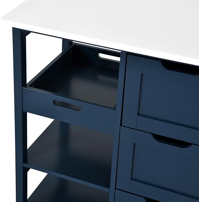 YITAHOME Small Solid Wood Top Kitchen Island Cart on Wheels - Image 7