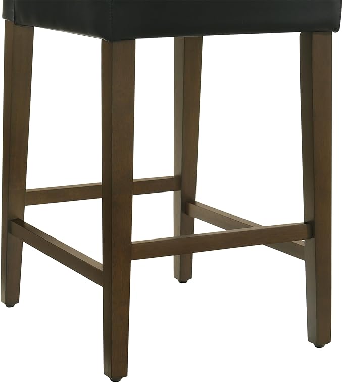 CHITA Counter Height Bar Stools Set of 2, PU Leather in Black - Image 7