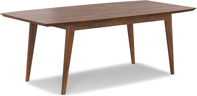 SIMPLIHOME Draper Extendable Dining Table, Solid Wood Walnut Veneer in Walnut - Image 6