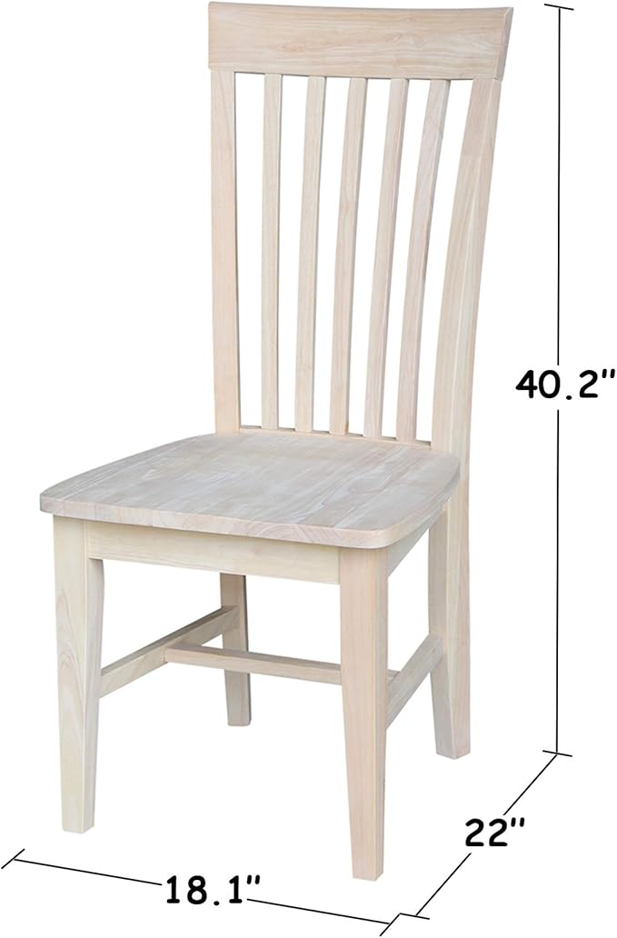 IC International Concepts Set of 2 Tall Mission Chairs Real/Solid Parawood - Image 2