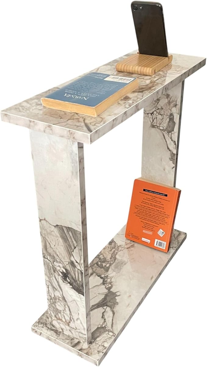 Very Narrow Side Table for Living Room, Small Apartment Space Between Chairs by Furpinea-HandmadewithLove