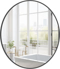 HOMECOOKIN Round Wall Mirror 24" Black Circle Mirror by HOMECOOKIN