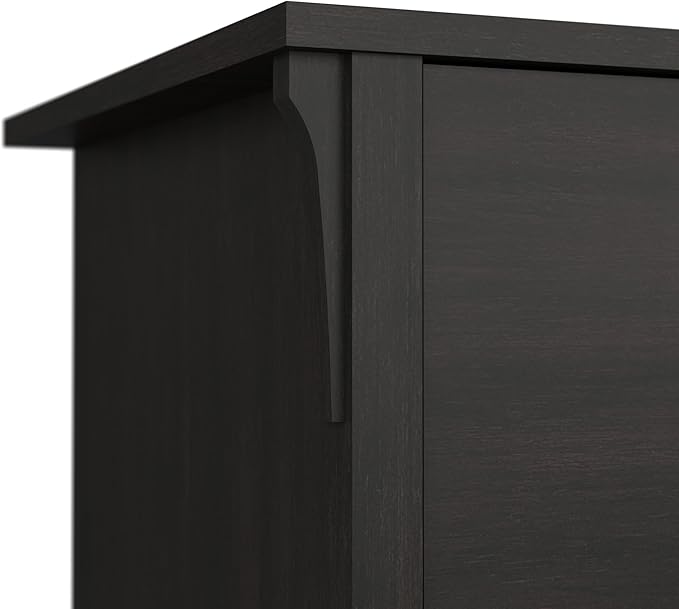 Bush Furniture Salinas 5 Shelf Bookcase In Vintage Black, Tall Bookshelf - Image 3