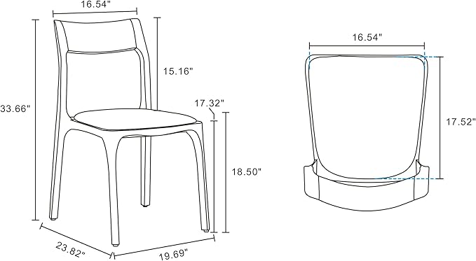 Manhattan Comfort Moderno Stackable Dining Chairs - Image 3