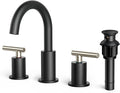 FORIOUS Brushed Nickel and Matte Black Bathroom Faucet 8 Inch, 2 Handle by FORIOUS
