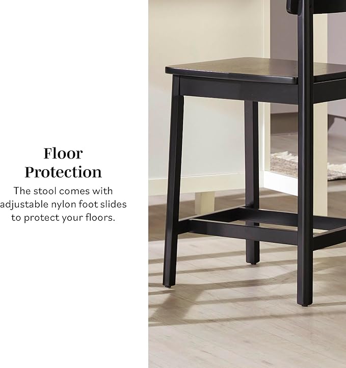 Walker Edison 2-Piece Minimalist Solid Wood Counter Stool - Image 14