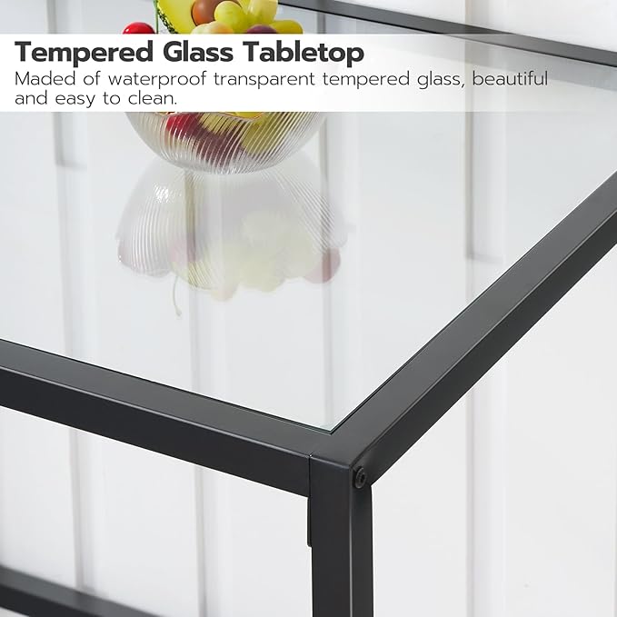 HOOBRO Mordern Dining Table Set, Glass Dining Room Table Set - Image 8