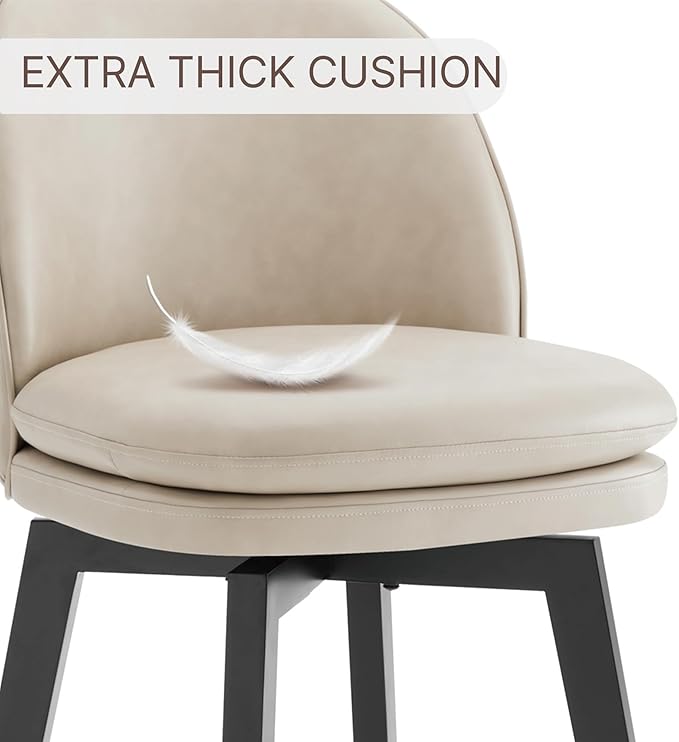 Counter Height Barstools 26 inch Upholstered Swivel Bar Stools - Image 7