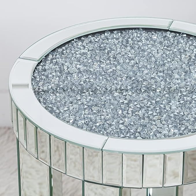 SHYFOY Mirrored End Table Round - Image 5