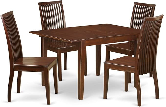 East West Furniture MLIP5-MAH-W 5 Piece Dining Set Includes a Rectangle Dining by EastWestFurniture