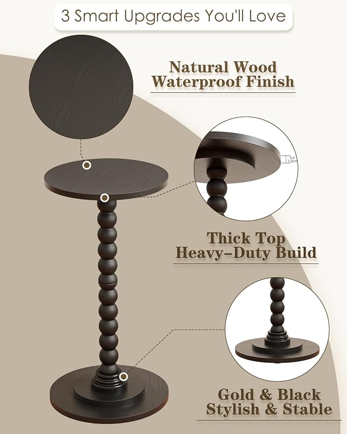 Masupu Round Side Table, Small End Table - Image 4